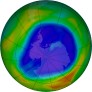 Antarctic ozone map for 2023-09-12
